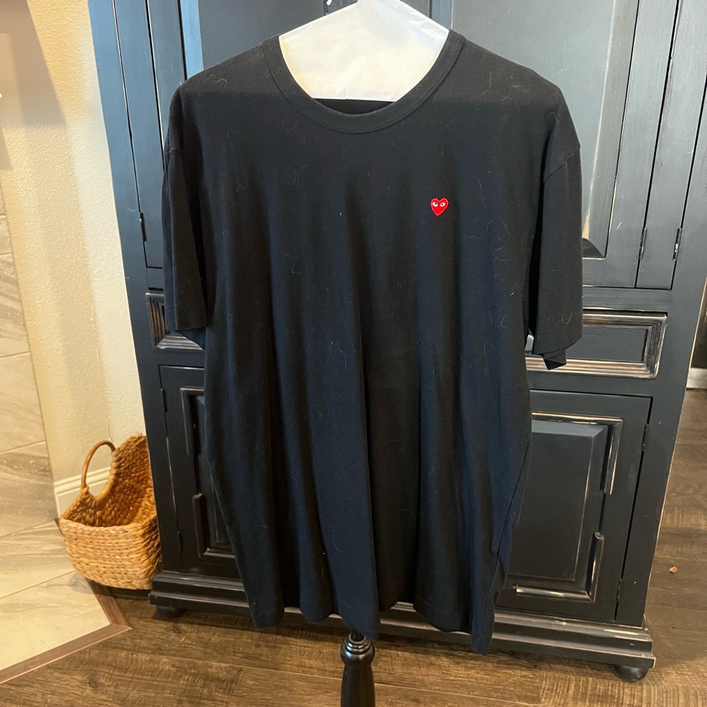 Black T-Shirt with Heart Logo